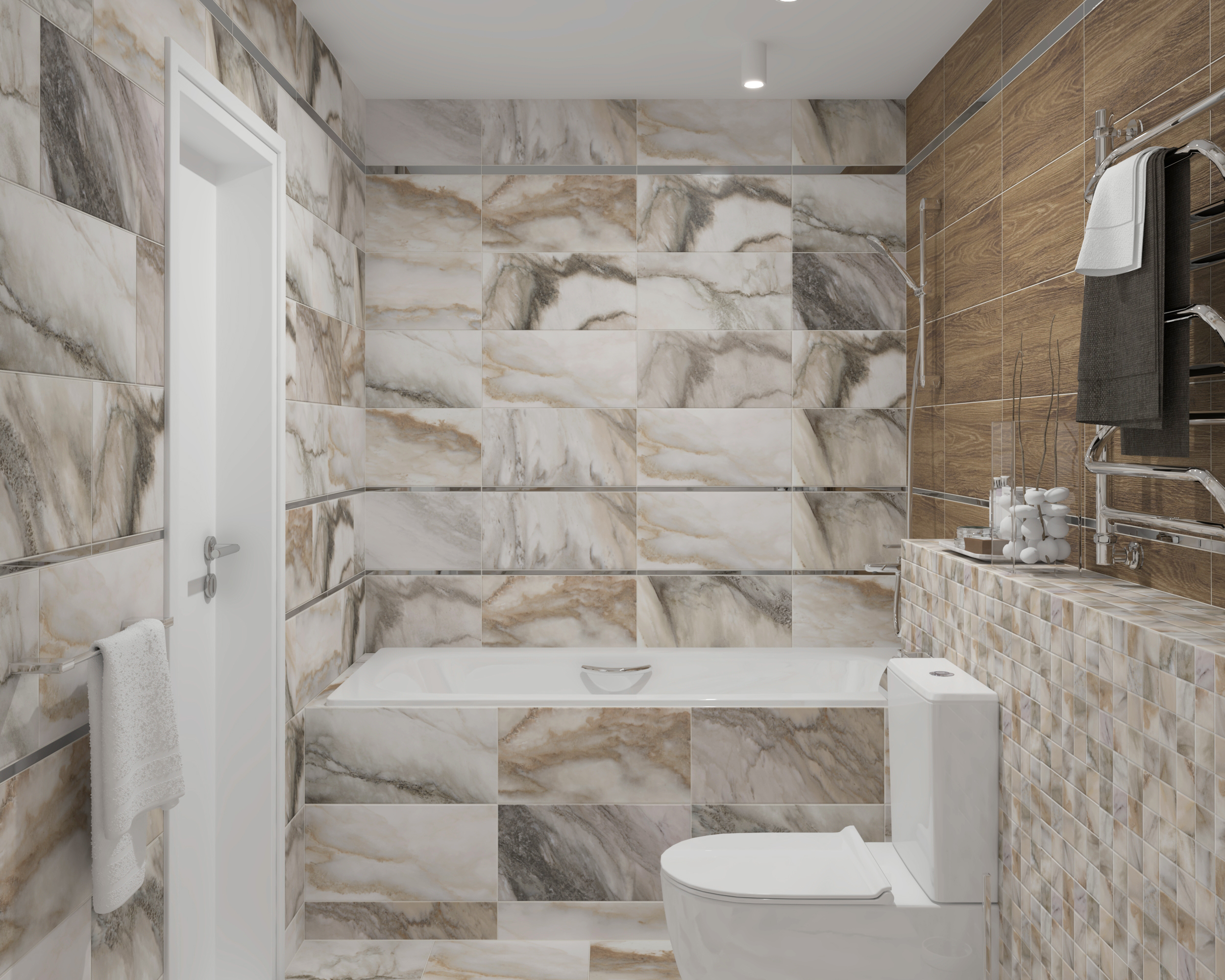 Дизайн ванной комнаты с плиткой Continent 
