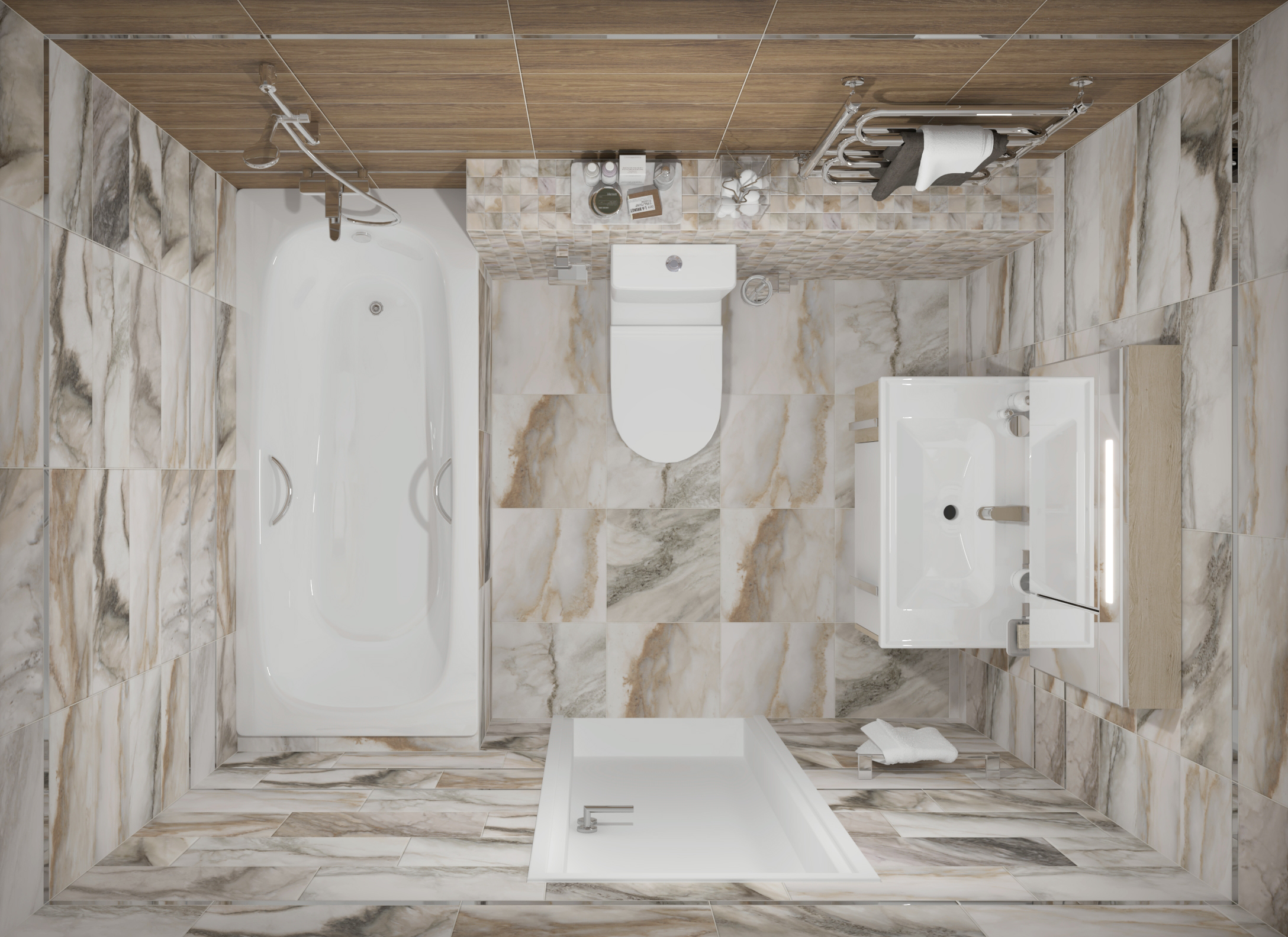 Дизайн ванной комнаты с плиткой Continent 