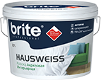 Краска BRITE Hausweiss интерьерная белая шелковисто-матовая 9л
