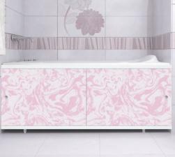 Экран под ванну Кварт Мрамор розовый 1,48м
